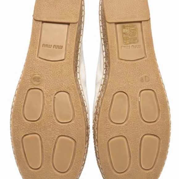 Miu Miu White Floral Embellished Espadrilles Size 39 IT - Picture 4 of 6